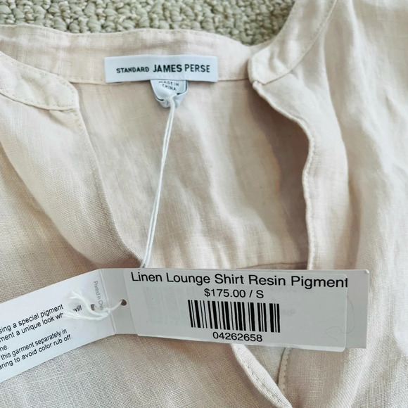 NWT James Perse linen lounge shirt resin pigment - Picture 2 of 5